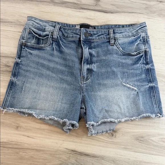 KUT Gidget Distressed High Rise Denim Women Shorts size 12 - Picture 2 of 13